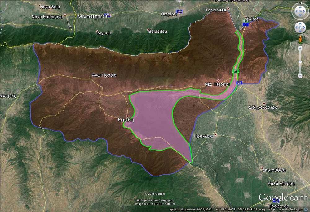 Όρια προστατευόμενης περιοχής Natura 2000 και Ramsar